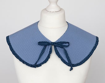 Detachable peter pan collar, upcycled cotton collar, frill collar, ruffle collar, oversized collar, removable collar cottagecore accessories