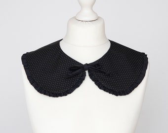 Detachable peter pan collar, upcycled cotton collar, frill collar, ruffle collar, oversized collar, removable collar cottagecore accessories