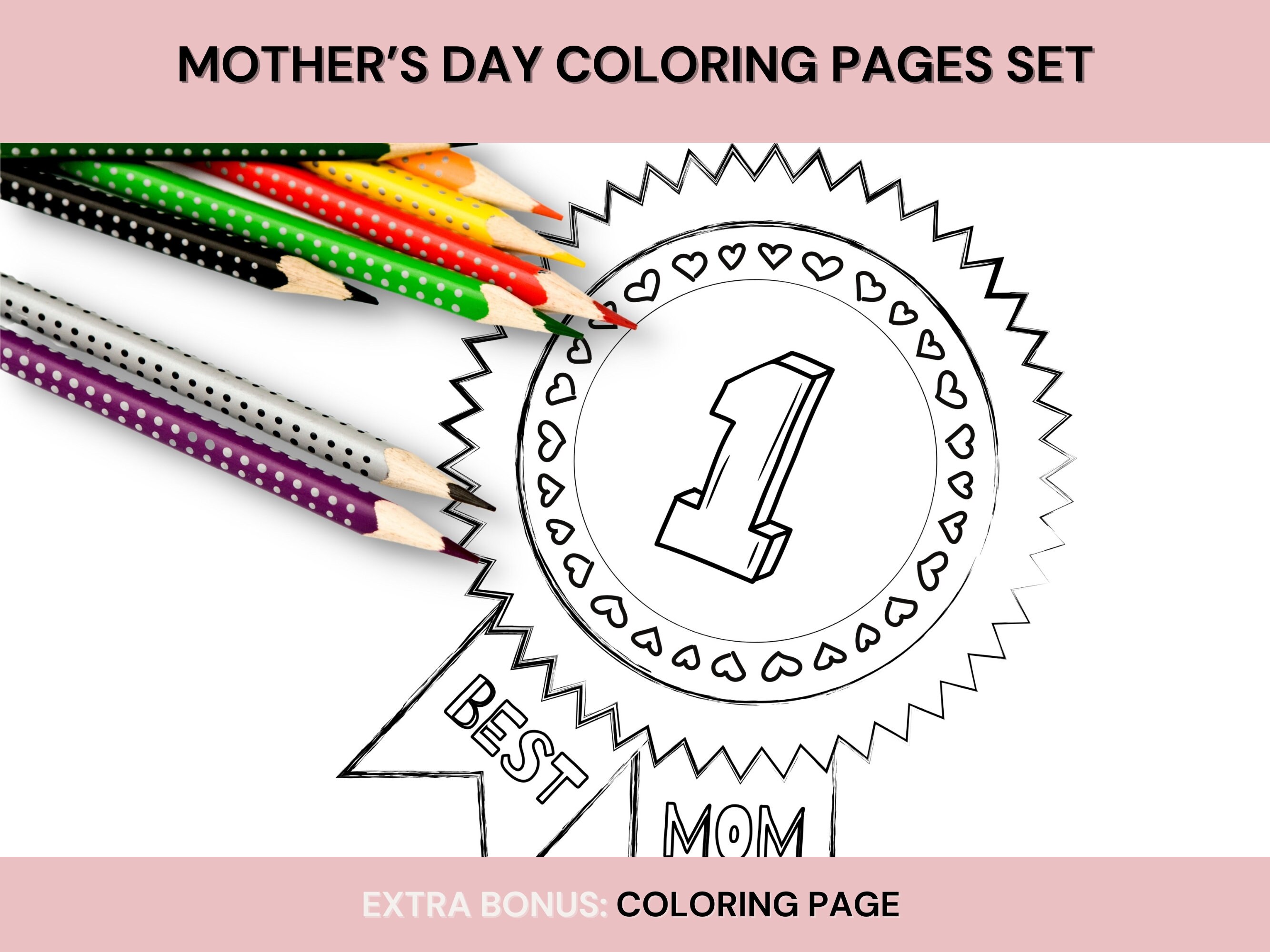 Mother's Day Printable Set, Coloring Pages, News Page, Placemat for Mom ...