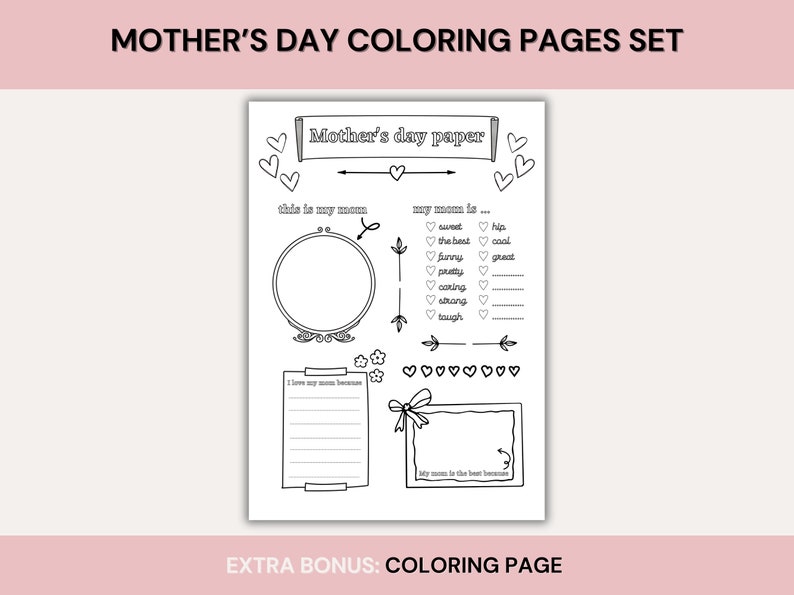 Mother's Day Coloring Pages for Kids | Printable Gift for Mom ...