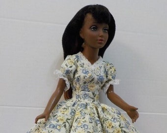 Doll Clothes ~ Blue Floral Dress Outfit For 19” Tiffany Taylor Ideal Dolls ~ NO DOLL
