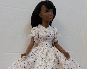 Doll Clothes ~ Peach Floral Dress Outfit For 19” Tiffany Taylor Ideal Dolls   ~ NO DOLL