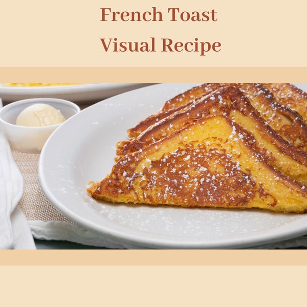 French Toast Recipe Card | Visual Step-by-Step Guide | Simple Classic Breakfast | Digital Download