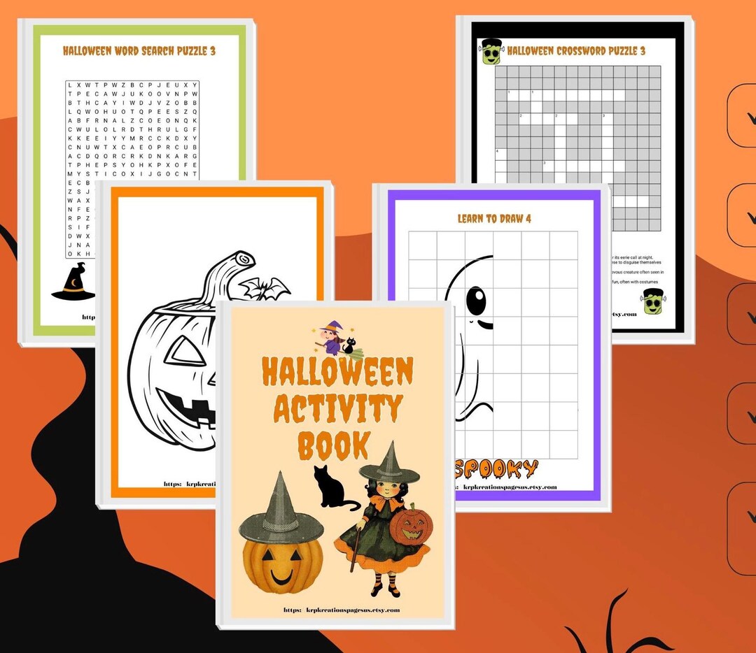 Printable Halloween Activity Book | 36 Fun Pages of Puzzles, Games, and ...