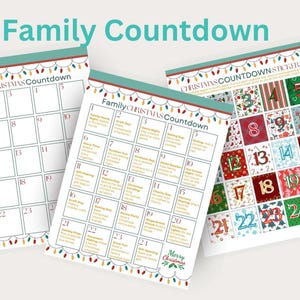 Family Christmas Countdown Advent Calendar for family, kids, mom and dad - Fun Activities for Everyday - Christmas countdown fun