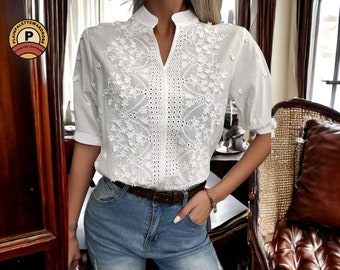 Women's Plain Blouse | Mid-Lenght Sleeve | Streetwear Fashion Clothing
