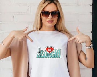 Georgia T-Shirt, I Love Georgia Shirt, Sakartvelo Gift, Georgian Flag Shirt, Travel Georgia, Gift for Her Him