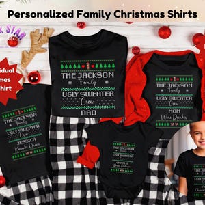 Personalisierte Familie Passende Weihnachts-T-Shirts für Benutzerdefinierte Familien-Shirts für Weihnachten Passende Team-Shirts Niedliche kundenspezifische Weihnachtshemden