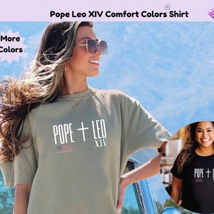 Pope Leo Comfort Colors T-shirt For Her Religious Shirt Vintage Style Pope Tee Shirt For New Pope Leo