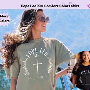 Pope Leo Comfort Colors T-shirt For Her Religious Shirt Vintage Style Pope Tee Shirt For New Pope Leo Retro Shirt