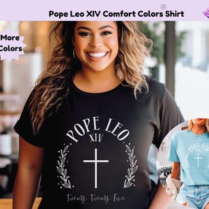 Pope Leo Comfort Colors T-shirt For Her Religious Shirt Vintage Style Pope Tee Shirt For New Pope Leo Retro Shirt