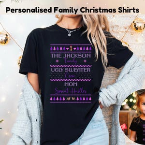 Personalisierte Familie Passende Weihnachts-T-Shirts für Benutzerdefinierte Familien-Shirts für Weihnachten Passende Team-Shirts Niedliche kundenspezifische Weihnachtshemden