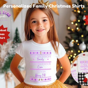 Personalisierte Familie Passende Weihnachts-T-Shirts für Benutzerdefinierte Familien-Shirts für Weihnachten Passende Team-Shirts Niedliche kundenspezifische Weihnachtshemden