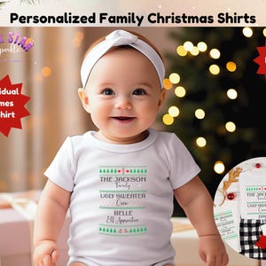 Personalisierte Familie Passende Weihnachts-T-Shirts für Benutzerdefinierte Familien-Shirts für Weihnachten Passende Team-Shirts Niedliche kundenspezifische Weihnachtshemden