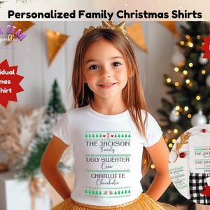 Personalisierte Familie Passende Weihnachts-T-Shirts für Benutzerdefinierte Familien-Shirts für Weihnachten Passende Team-Shirts Niedliche kundenspezifische Weihnachtshemden
