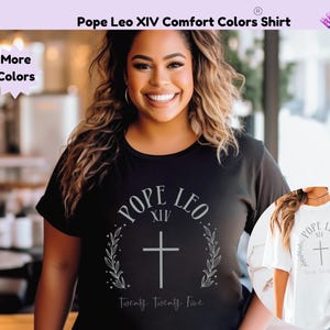 Pope Leo Comfort Colors T-shirt For Her Religious Shirt Vintage Style Pope Tee Shirt For New Pope Leo Retro Shirt