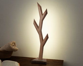 Versatile Wood Bedside Lamp: Modern Table & Desk Lamp, Reading Light, Nightlight, LED Accent Lamp