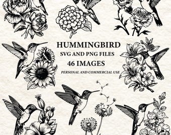 Hummingbird svg png, bird with flowers, birds clipart, nature svg, flowers svg, floral png, svg files, svg bundle, svg cut files