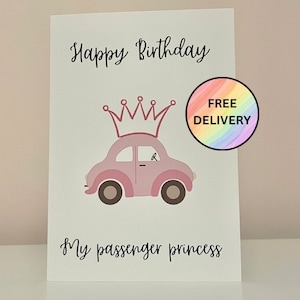 Carte d'anniversaire princesse passagère - carte drôle pour petite amie - carte d'anniversaire lesbienne - carte femme