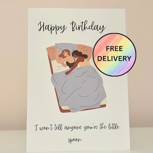 Kleiner Löffel Geburtstagskarte - Lustige Karte für lesbische - Freundinnen Geburtstagskarte - wlw Pride