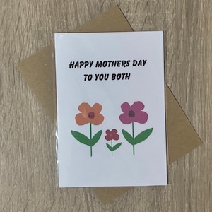 Muttertagskarte für zwei Mütter - Lesbische Muttertagskarte für euch beide - Lesbische Mama Teetasse Karte A6 - 2 Mamas Karte mit 3 Blumen