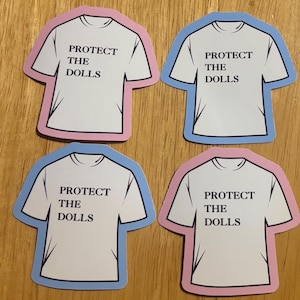 Schützen Sie die Puppen Tshirt Aufkleber Set - Unterstützen Sie Trans Rechte Aufkleber Paket - Geschenk für Trans Freunde