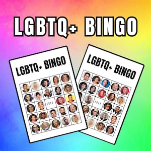 LGBTQ+ Bingo Printable Game | Queer Party Game Digital Download | Fun Pride Game Night | Celebrity Bingo | LGBT Celebrities Game