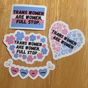 Trans Frauen Aufkleber Set - Unterstützen Sie Trans Rechte Aufkleber - Trans Frauen sind Frauen Aufkleber - Geschenk für Trans Freunde - Trans Verbündete
