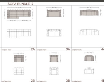 Sofa Set Bundle plan DWG/CAD, Top view sofa, Furniture plan, Architecture plan items, Architecture templates, Furniture block, Cad Block