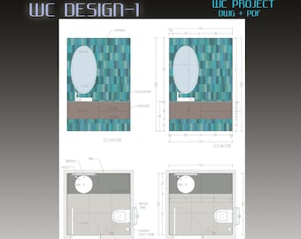 Progetto di progettazione WC: disegni architettonici (DWG e PDF)