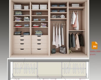 Progetto guardaroba: file CAD DWG, rendering (download digitale)