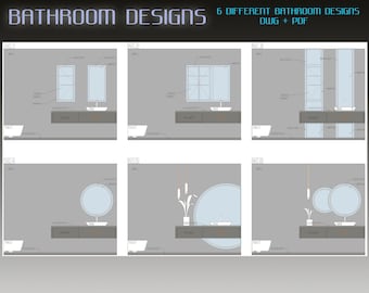 Prospetti di progettazione del bagno: disegni architettonici (DWG e PDF)