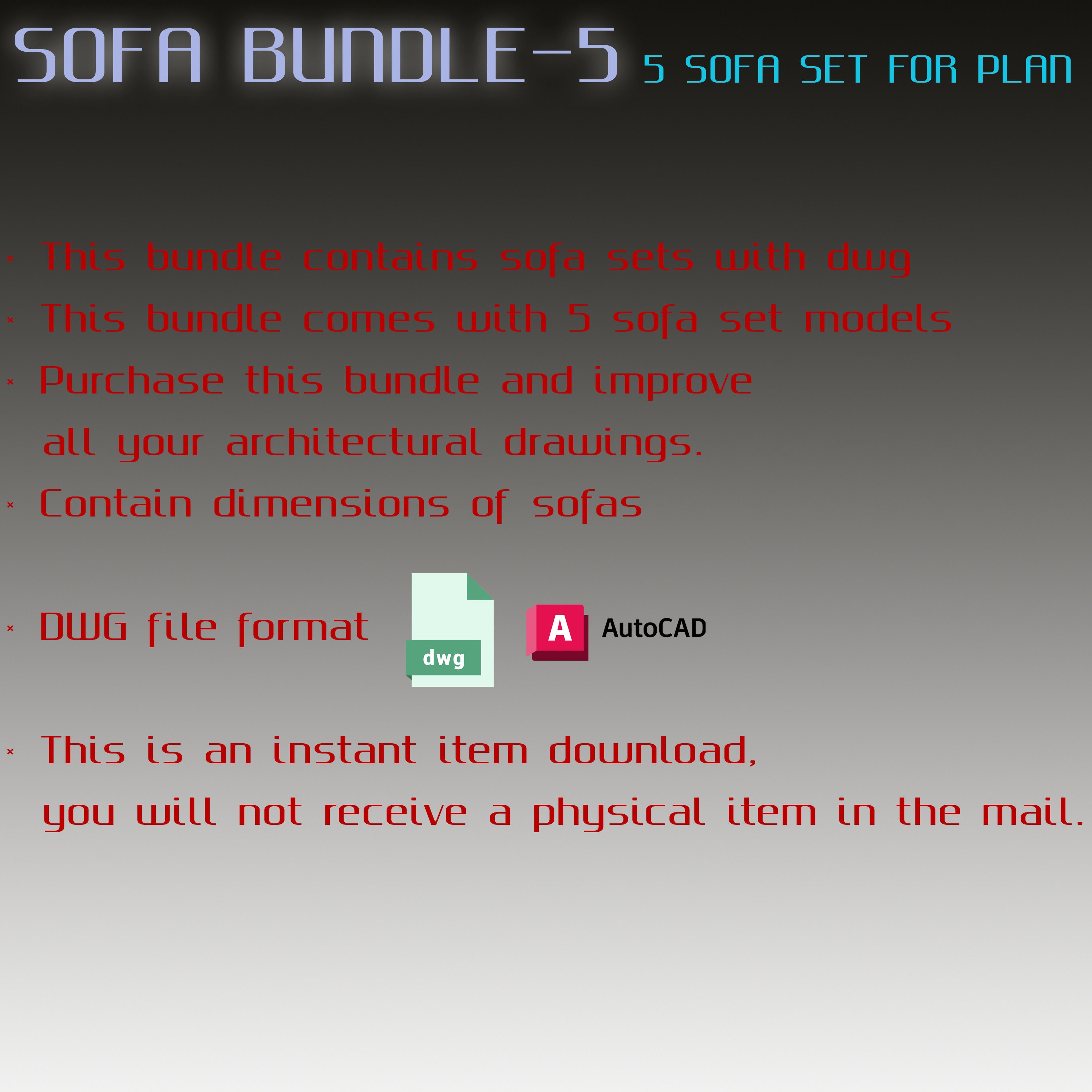Sofa Set Bundle Plan DWG/CAD, Top View Sofa, Furniture Plan ...
