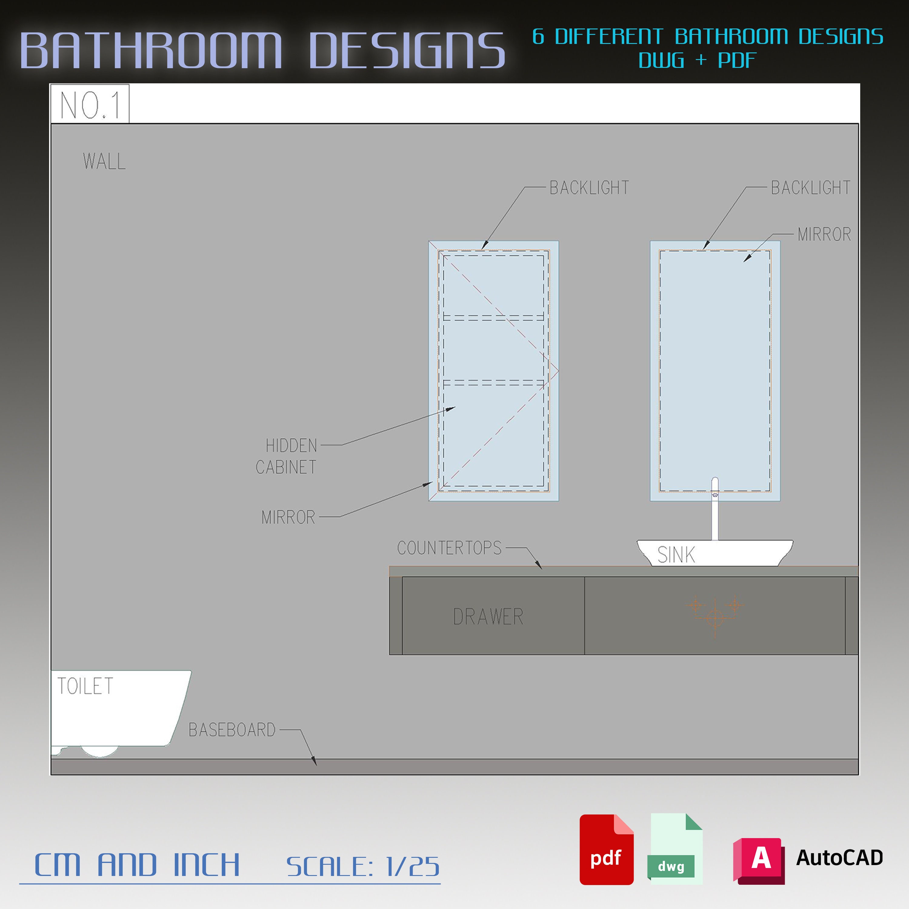 Bathroom Design DWG, Bathroom Design Ideas, Bathroom Design, Bathroom ...