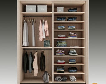 Progetto guardaroba DWG, rendering guardaroba 3D, progettazione guardaroba, disegno architettonico guardaroba, CAD guardaroba, file guardaroba, disegno guardaroba