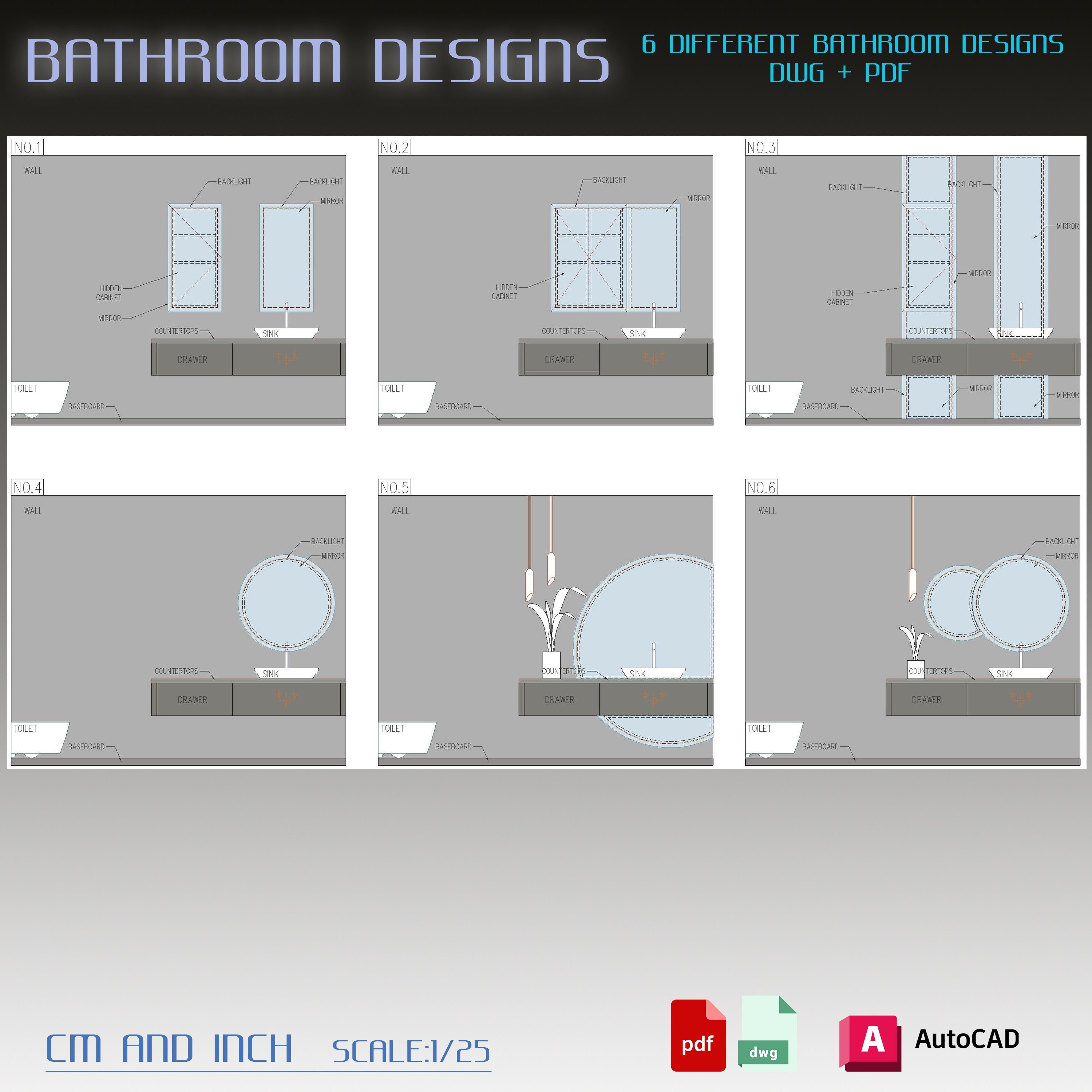 Bathroom Design DWG, Bathroom Design Ideas, Bathroom Design, Bathroom ...