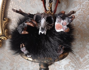 Big Fluffy Wendigo Diavolos Figurine .Made to order.Handmade.Acrylic Hot Glue.Curiosity cabinet