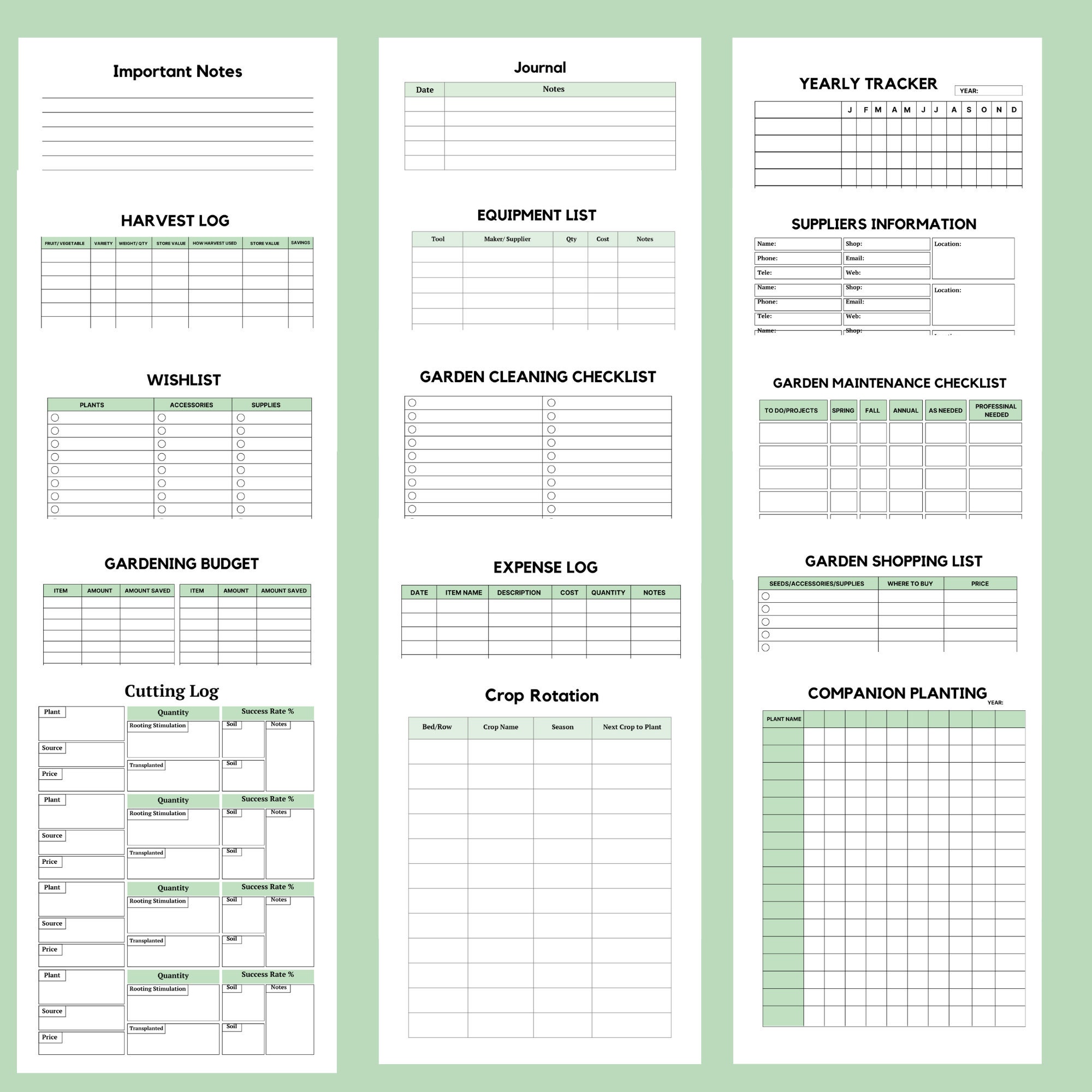 Garden Tracker, Garden Planner, Garden Journal, Garden Calendar, Garden Log, Gardening Organizer ...