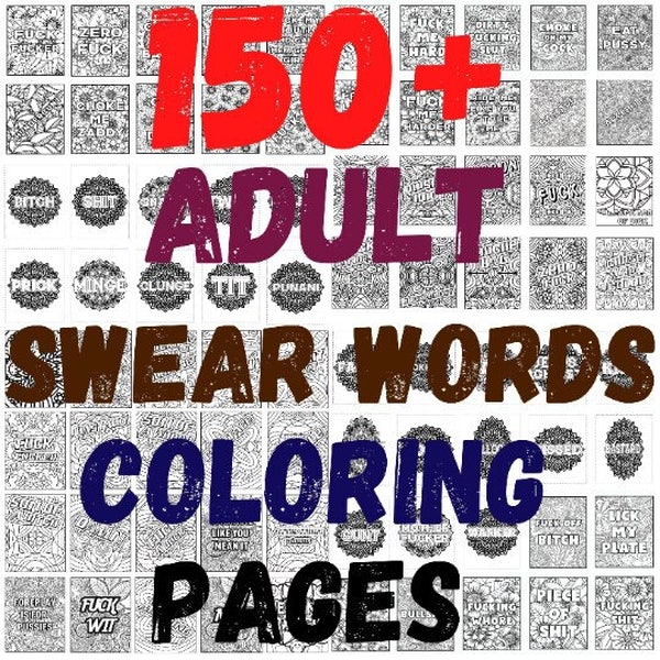 Funny Printable Coloring Pages for Adults | Special 150 Coloring Pages with Cuss Words | Digital Products | Instant Download