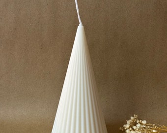 Pillar Candle, Cone Shaped Candle, Decorative Soy Wax Candle, Unique Birthday Candle, Aesthetic Candle, Easter Table Decor