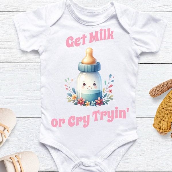 Cute Baby Bottle Pink Baby Onesie PNG Get Milk Baby Girl Gift for Newborn PNG Baby Shower Gift  Cute Baby Tshirt PNG Adorable Baby T Shirt