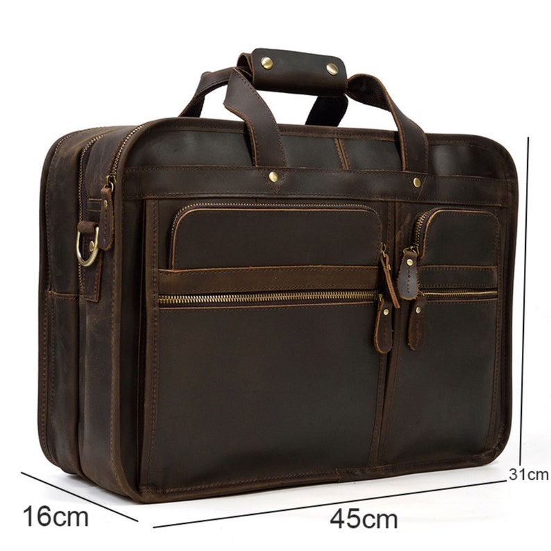 Porte-documents en cuir vintage pour homme, sac pour ordinateur portable en cuir, sac à bandoulière, sac messager, sac à main porte-documents pour homme, cadeaux personnalisés pour garçons d'honneur pour lui image 8