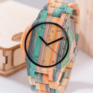Mens Wood Watch, Unique Wooden, Wristwatch, Wood Watch, Personalized Watch, Engraved Watch, Groomsmen Watch, Gift for Him, Anniversary Gift