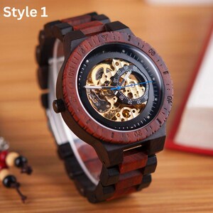 Wooden Watch, Personalized Watch for Men, Custom Wood Watch, Watches for Men, Birthday Anniversary Gifts for Fiancé Husband Son Boyfriend