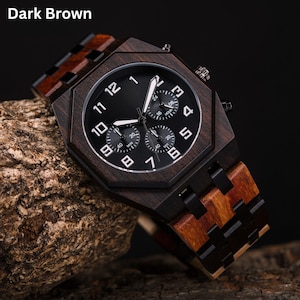 Engraved Mens Watch, Personalized Gift for him, Custom Wood Watch, Wood Watch, Anniversary Gift, Christmas Gifts, Birthday Gift for Dad Son