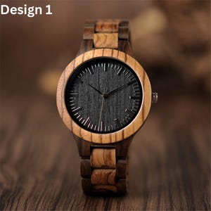 W273 Men’s Wooden Watch | Personalized Engraving | Groomsmen, Anniversary, Birthday, Fathers Day, Christmas Gift | Dad, Husband, Loved Ones