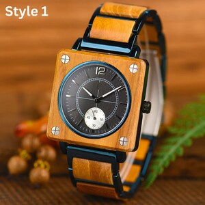 Wooden Watch, Engraved Watch, Mens Watch, Personalized Watch, Groomsmen Gift, Anniversary Gift, Boyfriend Gift, Birthday Gift, Gift for Dad