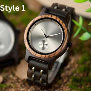Engraved Wood Watch for Men, Personalized Gift for Men, Custom Engraved Wooden Watch, Anniversary Gifts, Wedding Gifts, Father&#39;s Day Gift