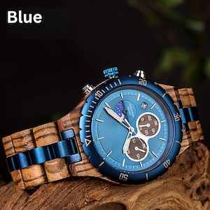 Wooden Watch, Personalized Watch for Men, Custom Wood Watch, Watches for Men, Birthday Anniversary Gifts for Fiancé Husband Son Boyfriend