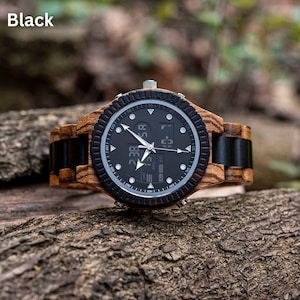 Custom Wooden Watch for Men, Engraved Watch, Wood Watch, Personalized Men&#39;s Watch, Anniversary Gift for Husband Boyfriend, Gift for Dad, Son